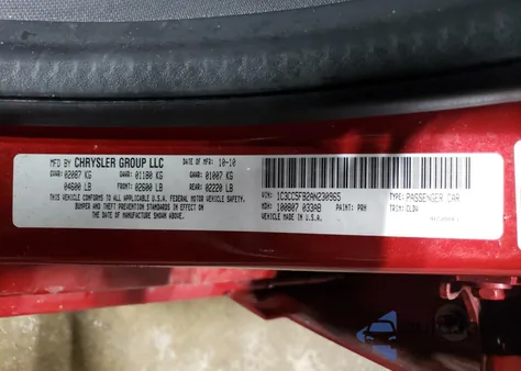 2010 Chrysler Sebring Limited from USA, damaged, VIN 1C3CC5FB2AN230965